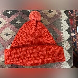 Misha And Puff Garter Hat in Red Flame